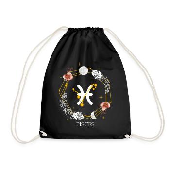 Pisces Astrology Zodiac Sign Horoscope Constellati - Turnbeutel - Schwarz - Vorne