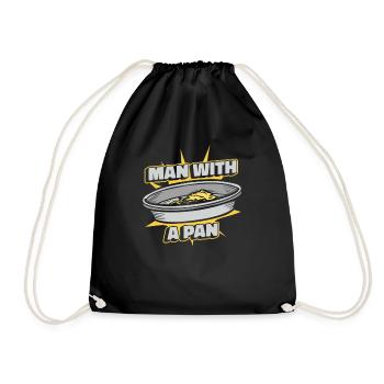 Man With A Pan Prospecting Miner Placer Mining - Drawstring Bag - black - Front