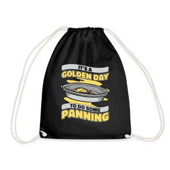 It's A Golden Day To Do Some Panning Miner Gold - Drawstring Bag - black - Front