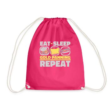 Eat Sleep Gold Panning Repeat Prospecting Miner - Turnbeutel - Fuchsia - Vorne
