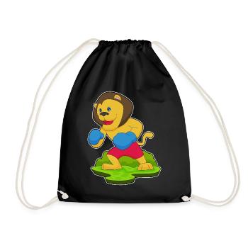 Lion Boxer Boxing Gloves Boxing - Drawstring Bag - black - Front