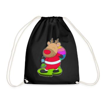 Sac de Noël en forme de renne - Sac de sport léger - noir - Devant