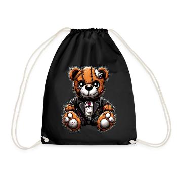 Ours en peluche Punk Rebel - Sac de sport léger - noir - Devant