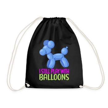 Balloon Animal Balloon Twisting - Drawstring Bag - black - Front