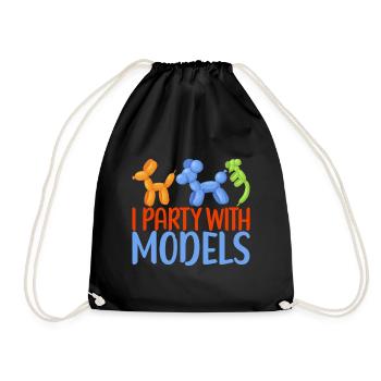 Balloon Animal Balloon Twisting - Drawstring Bag - black - Front