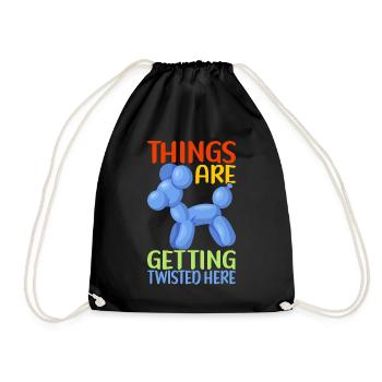 Balloon Animal Balloon Twisting - Drawstring Bag - black - Front
