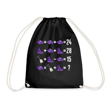 Mathe-Shirt, Mathe-Reihenfolge der Operation Lila - Turnbeutel - Schwarz - Vorne