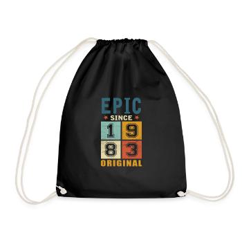 1983 Geburtstag Epic since - Turnbeutel - Schwarz - Vorne