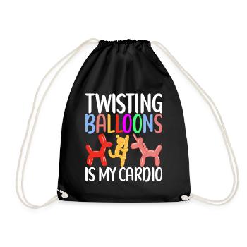 Balloon Animal Balloon Twisting - Drawstring Bag - black - Front