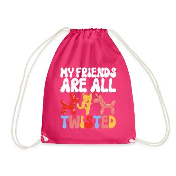 Balloon Animal Balloon Twisting - Drawstring Bag - fuchsia - Front