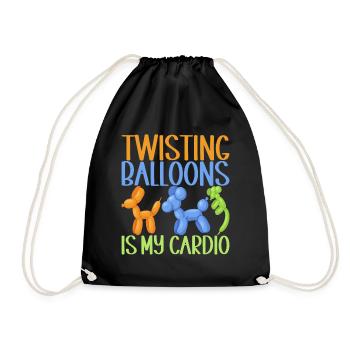 Balloon Animal Balloon Twisting - Drawstring Bag - black - Front