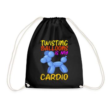 Balloon Animal Balloon Twisting - Drawstring Bag - black - Front