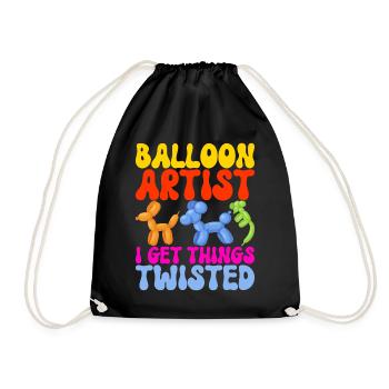 Balloon Animal Balloon Twisting - Drawstring Bag - black - Front