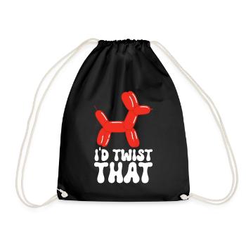 Balloon Animal Balloon Twisting - Drawstring Bag - black - Front