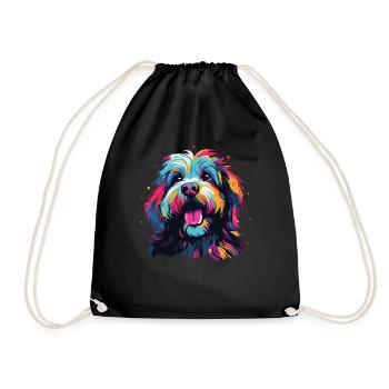 Watercolor Colorful Lion - Drawstring Bag - black - Front