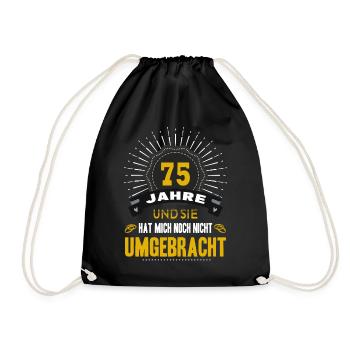 75 Jahre Ehe Hochzeitstag Mann Kronjuwelenhochzeit - Turnbeutel - Schwarz - Vorne