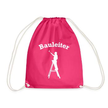 Lustiges Bauleiter Leiter Baustellen Design - Turnbeutel - Fuchsia - Vorne