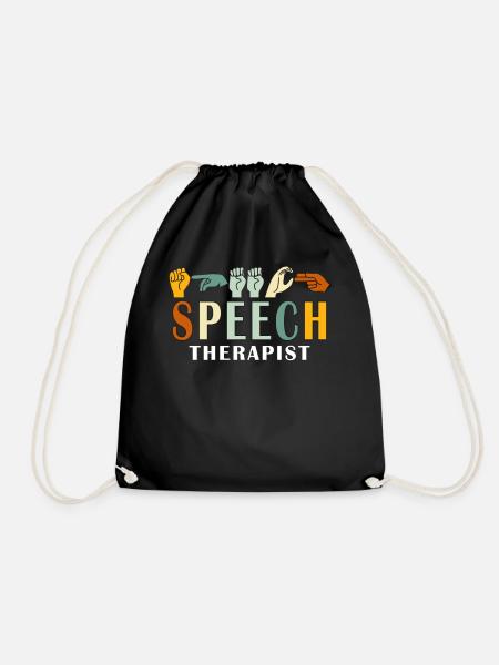 Speech Therapist American Sign Language Retro - Turnbeutel - Schwarz