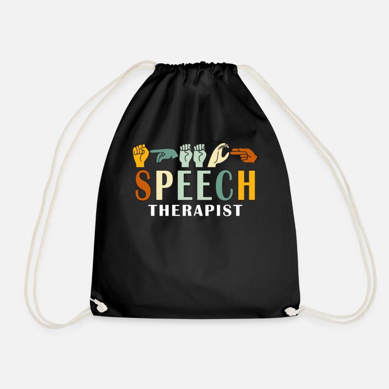 Speech Therapist American Sign Language Retro - Turnbeutel - Schwarz