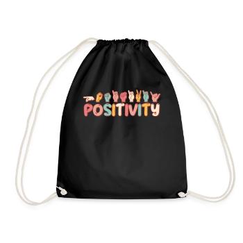 Positivity Groovy ASL Sign Language Teacher - Turnbeutel - Schwarz - Vorne