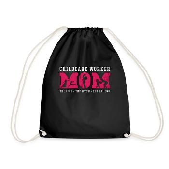 Childcare Worker Mom The Nursery School Teacher - Drawstring Bag - black - Front