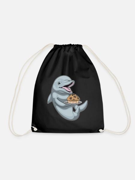 Delfin Muffin - Turnbeutel - Schwarz
