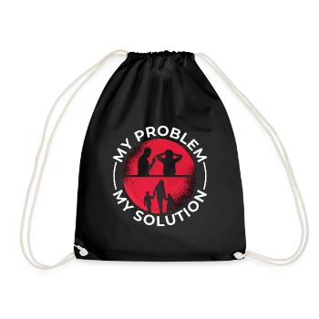 Childcare Worker My Problem My Pictogram Mom Dad - Drawstring Bag - black - Front