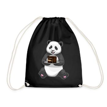 Panda Kuchen - Turnbeutel - Schwarz - Vorne