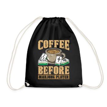 Mahjong Player Coffee Chinese Mahjong Coffee Lover - Turnbeutel - Schwarz - Vorne