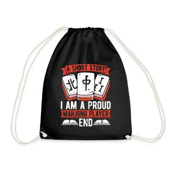 Mahjong Player A Short Story I Am A Mahjong Lover - Drawstring Bag - black - Front