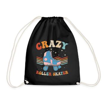 Roller Skates Roller Skating - Crazy Roller Skater - Turnbeutel - Schwarz - Vorne