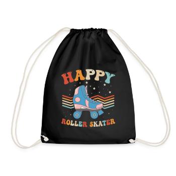 Roller Skates Roller Skating - Happy Roller Skater - Turnbeutel - Schwarz - Vorne