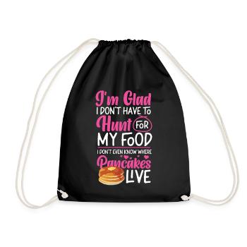 Pancake Lover Kids I'm Glad I - Drawstring Bag - black - Front