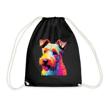 Aquarelle colorée Lakeland Terrier - Sac de sport léger - noir - Devant