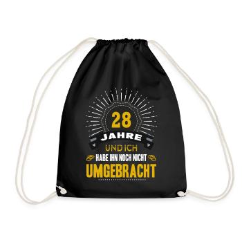28 Hochzeitstag Frau 28 Jahre Ehe Nelkenhochzeit - Turnbeutel - Schwarz - Vorne