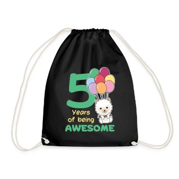 Alpaga pour les enfants de 5 ans de cinq ans - Sac de sport léger - noir - Devant