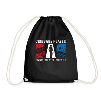 Cribbage Player Dad The Idol The Myth Card Game - Drawstring Bag - black - Front