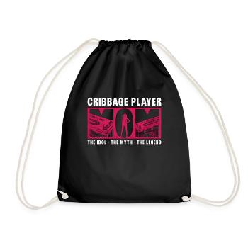 Cribbage Player Mom The Idol The Cribbage Game - Drawstring Bag - black - Front