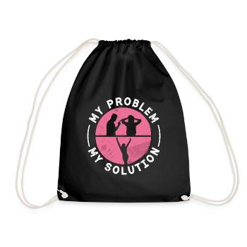 Cribbage Player My Problem My Pictogram Mom Dad - Drawstring Bag - black - Front