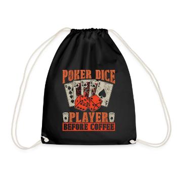 Joueur de dés de poker avant les dés de café amateur de café - Sac de sport léger - noir - Devant