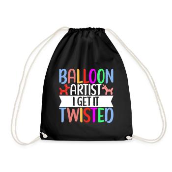 Balloon Animal Balloon Twisting - Drawstring Bag - black - Front