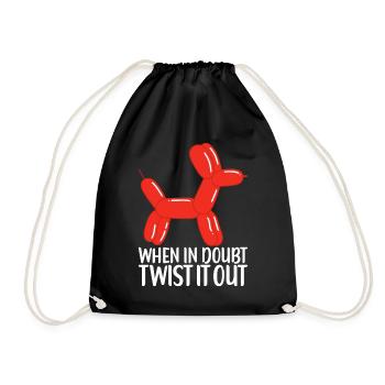 Balloon Animal Balloon Twisting - Drawstring Bag - black - Front