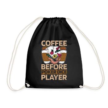 Poker Dice Player Coffee Card Game Coffee Lover - Turnbeutel - Schwarz - Vorne