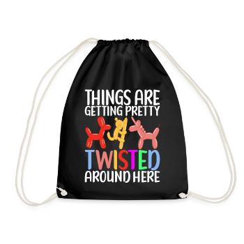 Balloon Animal Balloon Twisting - Drawstring Bag - black - Front