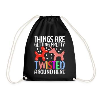 Balloon Animal Balloon Twisting - Drawstring Bag - black - Front