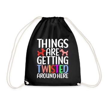 Balloon Animal Balloon Twisting - Drawstring Bag - black - Front