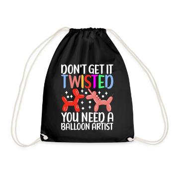 Balloon Animal Balloon Twisting - Drawstring Bag - black - Front