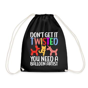 Balloon Animal Balloon Twisting - Drawstring Bag - black - Front