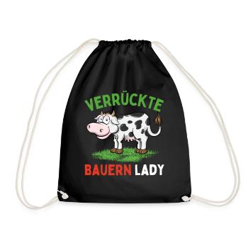 CRAZY FARMER LADY - Drôle de femme de fermier - Sac de sport léger - noir - Devant