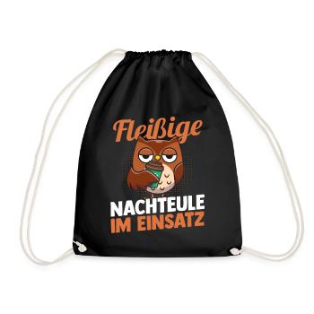 Industrious Night Owl Night Shift - Drawstring Bag - black - Front